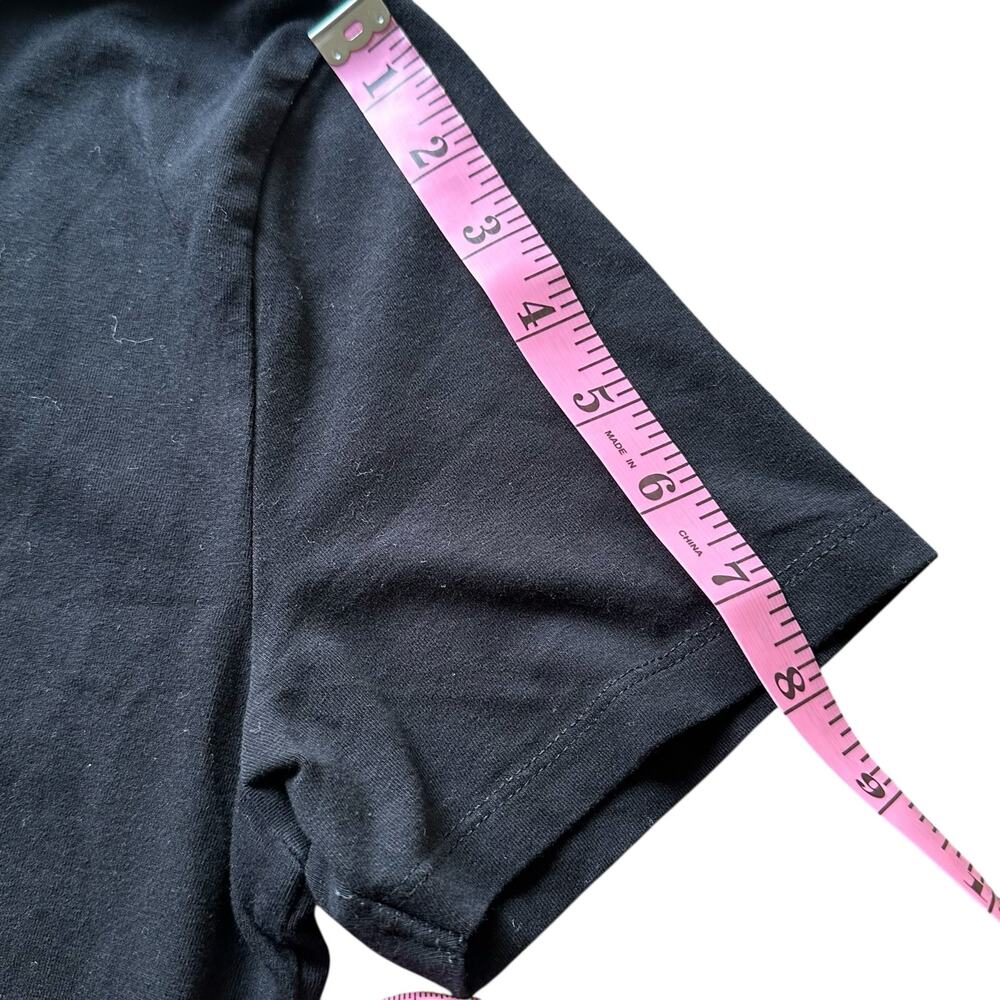 Express Women Black 4 Button Front Pointed Collar Short Sleeve Polo Shirt S/P - Picture 2 of 8